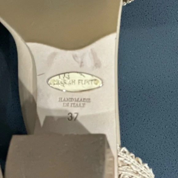 Sarah Flint Perfect Block Sandal 60 Heel Sz 37 (6.5) Sand Calf Beige Ankle Strap - Picture 9 of 9